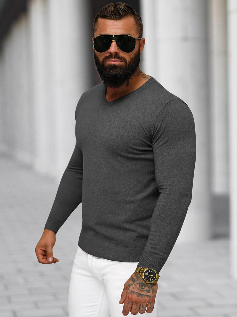 Vīriešu svīteris grafīta OZONEE NB/MMB601/3Z