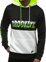 Vīriešu jaka ar kapuci melni-balta OZONEE JS/DD20127