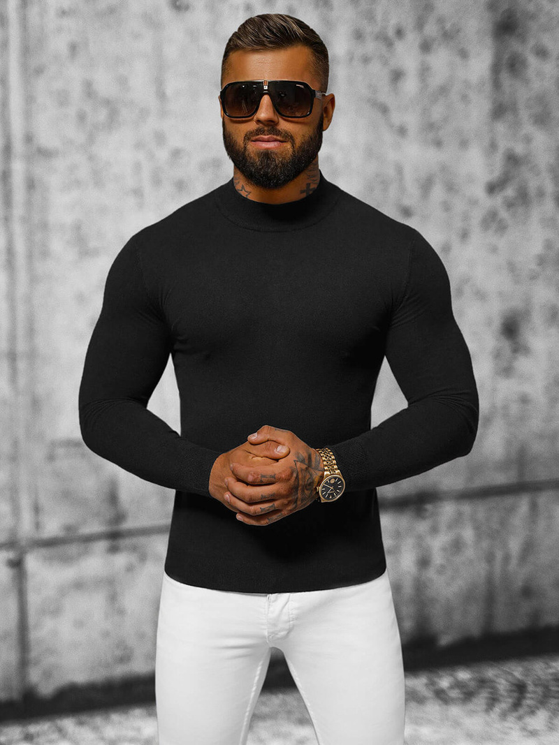 Vīriešu svīteris melns OZONEE NB/MMB603/4Z