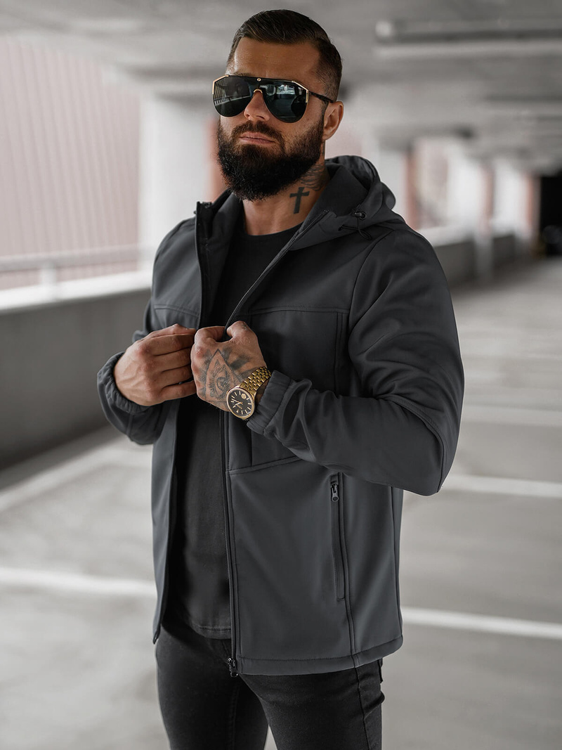 Vīriešu softshell jaka grafīta OZONEE JS/27B6523/5Z