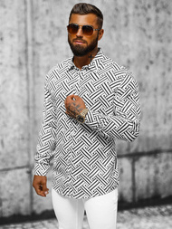 Vīriešu krekls melni-balts OZONEE E/9000/3Z