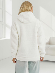 Sieviešu džemperis ar kapuci balts OZONEE JS/HH192/1