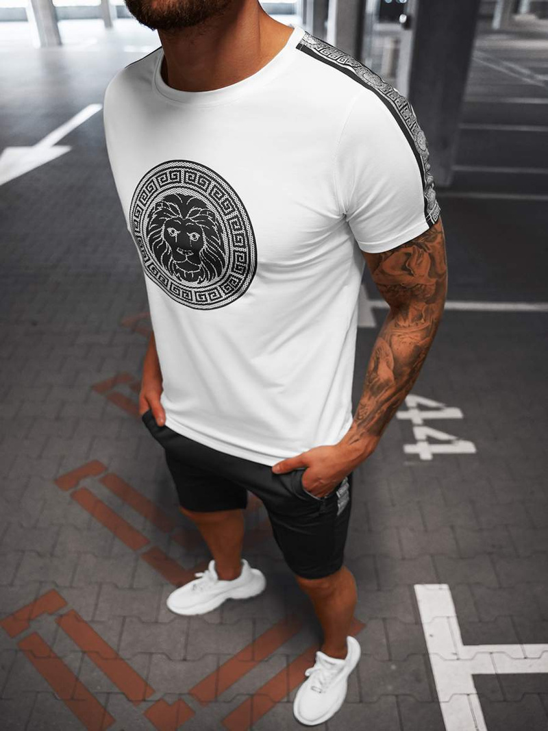 Vīriešu Treniņtērps balti-melns OZONEE O/HM788