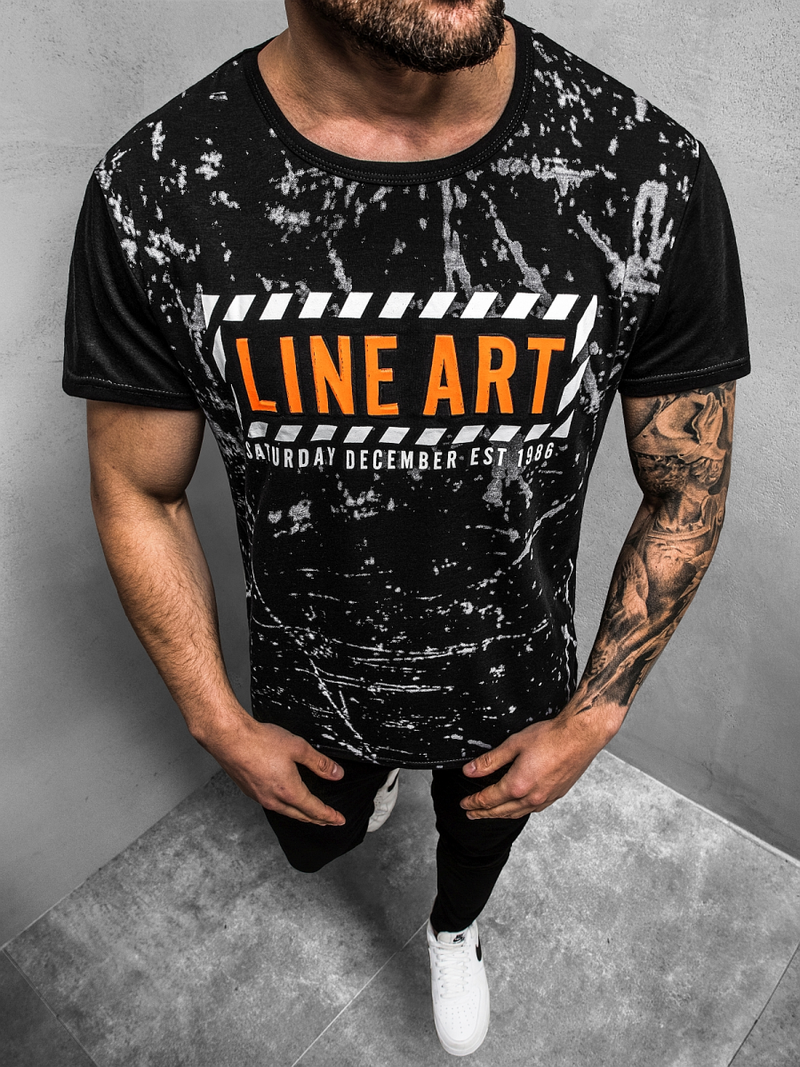 Vīriešu T-krekls melns OZONEE JS/KS2029Z