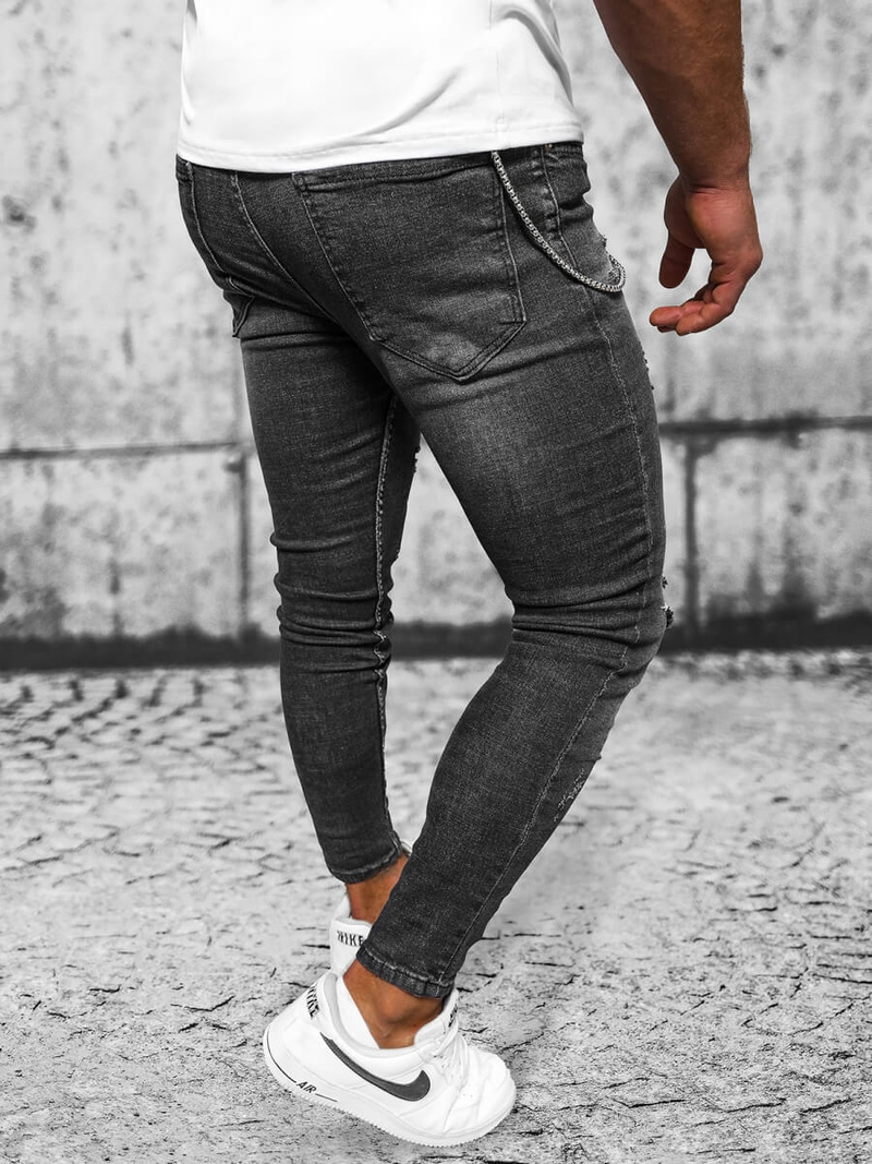 Vīriešu džinsi melni OZONEE O/MB463