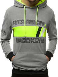 Vīriešu jaka ar kapuci pelēka OZONEE JS/DD20131