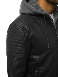 Vīriešu ādas virsjaka melna OZONEE JB/JP1136