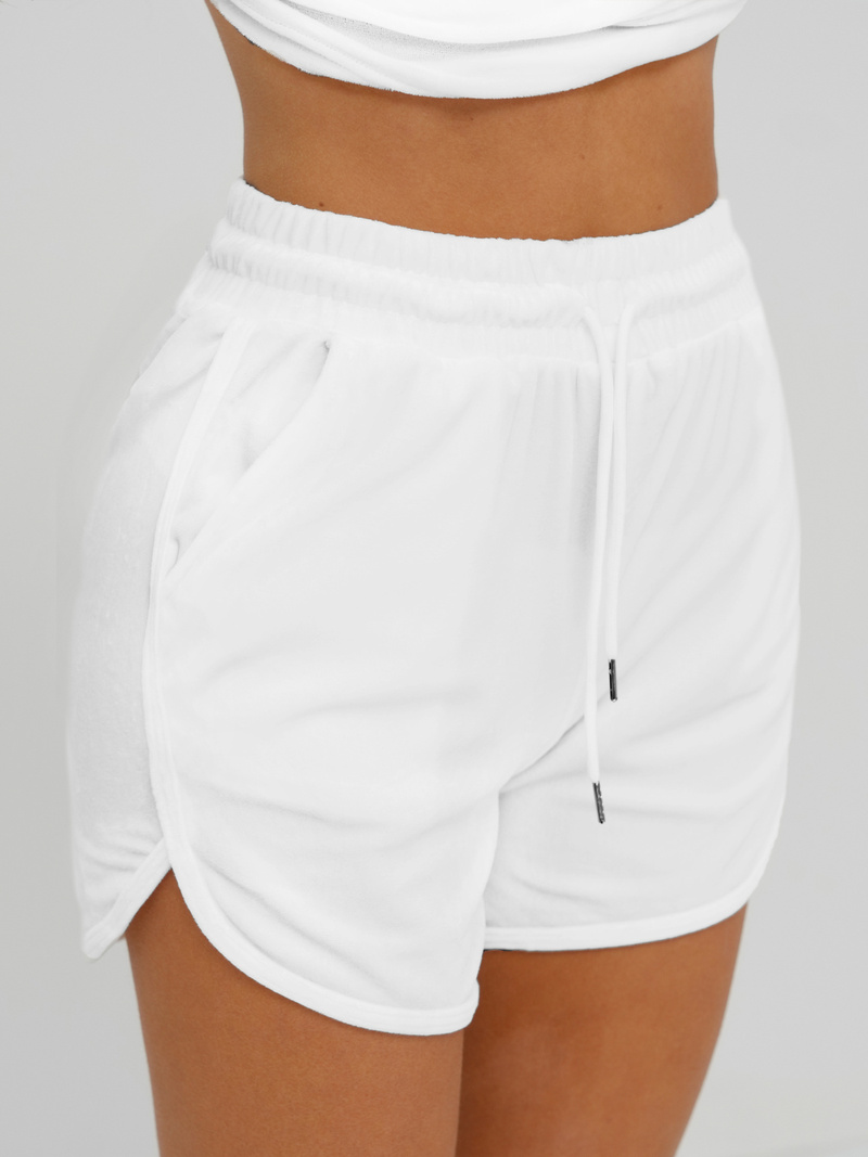 Sieviešu velūra treniņtērpa komplekts balts OZONEE JS/35C1717/1