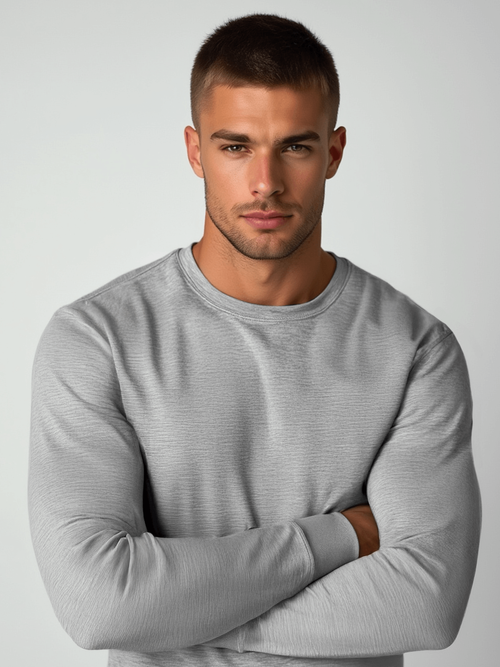 Vīriešu džemperis pelēks OZONEE JS/2001-10Z