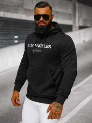 Vīriešu džemperis ar kapuci melna OZONEE JS/27B6507/3