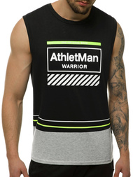 Vīriešu T-krekls bez piedurknēm melns OZONEE JS/SS11079