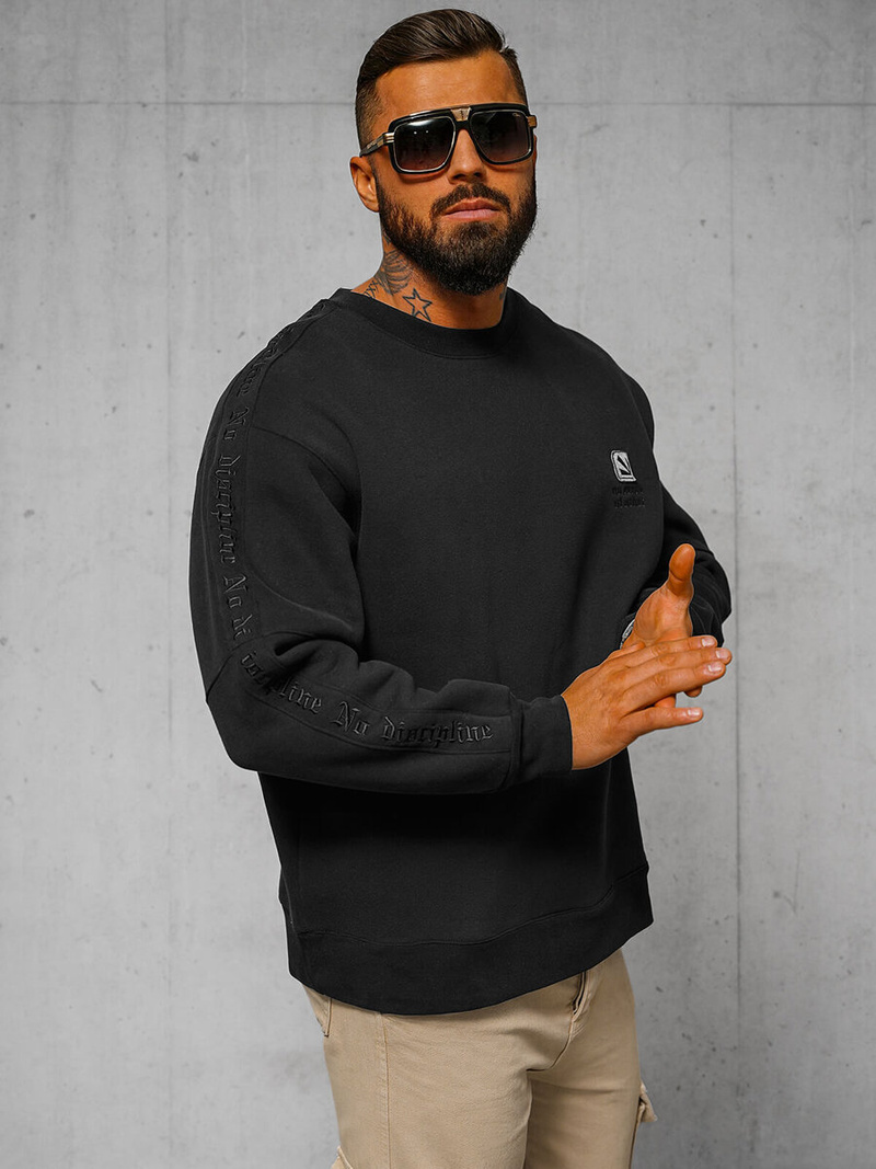 Džemperis melns OZONEE O/SWE23049Z