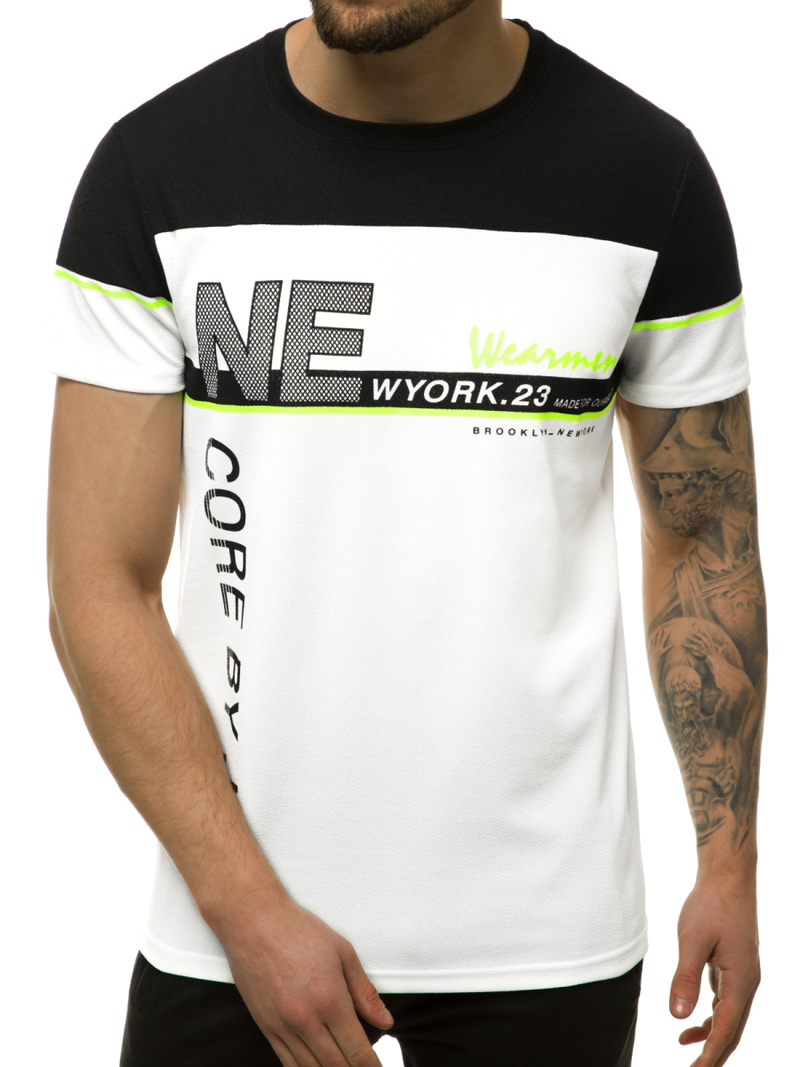 Vīriešu T-krekls balts OZONEE JS/SS11002Z