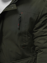 Vīriešu ziemas jaka tumši zaļa OZONEE JS/5M718/136