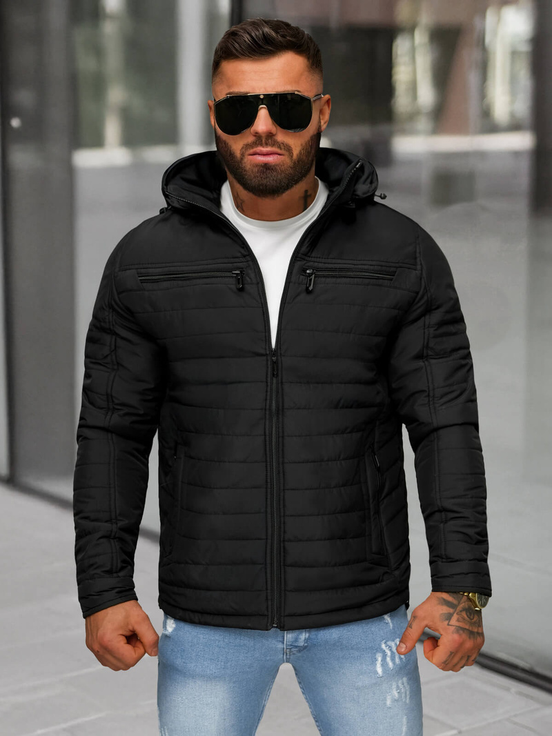 Vīriešu jaka melna OZONEE JS/5M3276/392