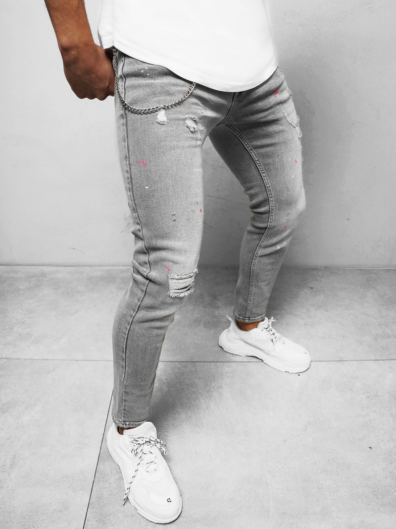 Vīriešu džinsi pelēki OZONEE O/WE1004