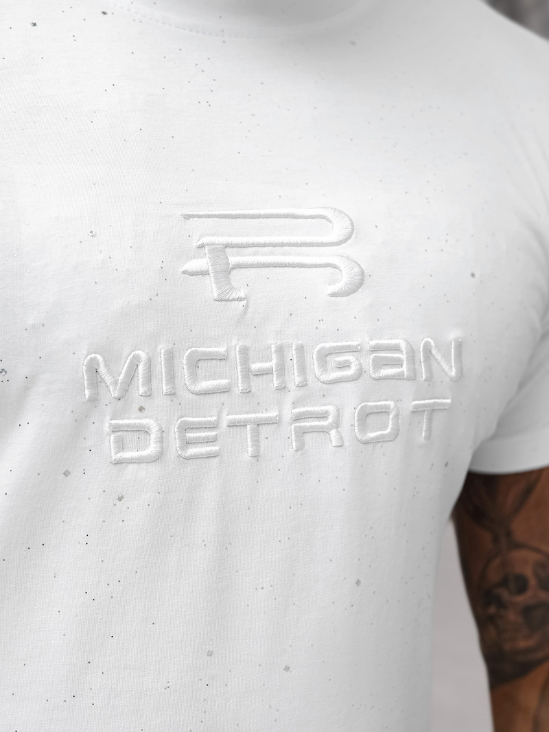 Vīriešu t-krekls balts OZONEE O/QQ1389