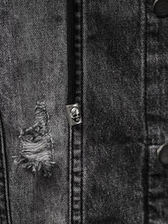 Vīriešu džinsu jaka melna OZONEE NB/MJ505NZ