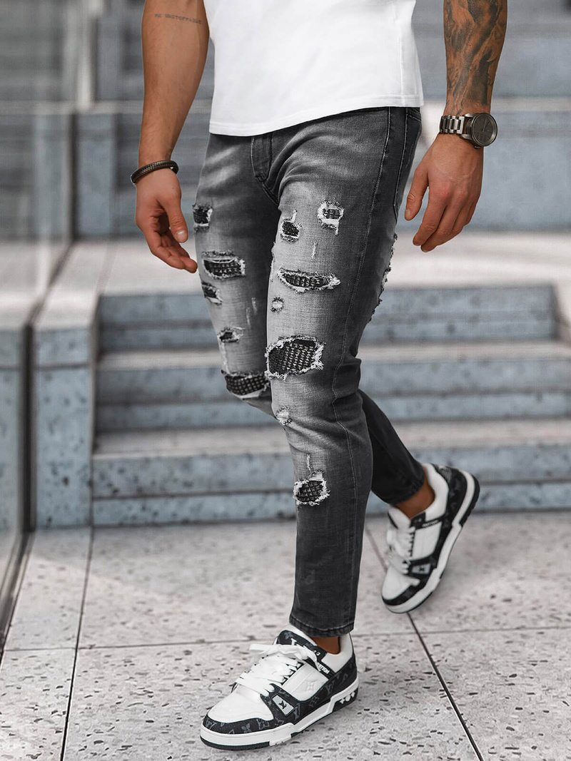 Vīriešu džinsi debesu melni OZONEE NB/MP0152N