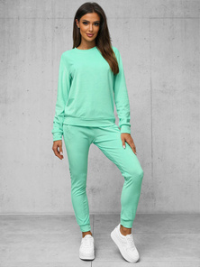 Sieviešu velūra treniņtērpa komplekts tumši piparmētra OZONEE O/8C1173/139Z