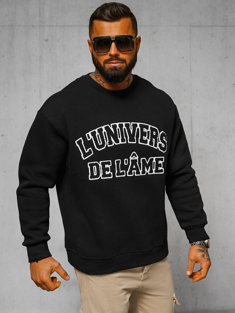 Džemperis melns OZONEE O/SWE23055