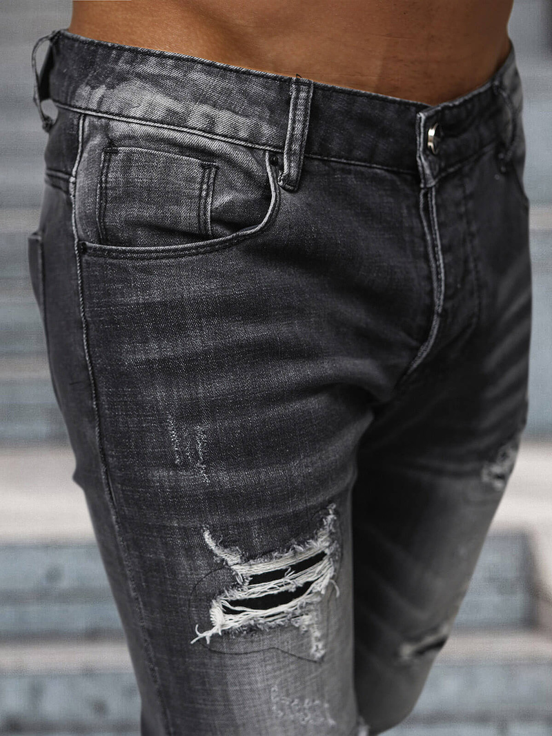 Vīriešu džinsi debesu melni OZONEE NB/MP0075N