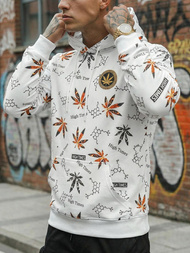 Vīriešu džemperis ar kapuci balta OZONEE O/B266Z