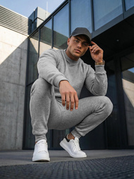 Vīriešu treniņtērps pelēks OZONEE JS/68C10380/2Z