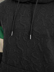 Vīriešu džemperis ar kapuci melna OZONEE JS/3B578