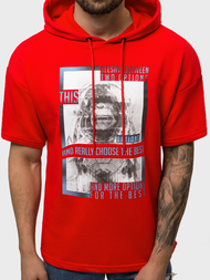 Vīriešu džemperis ar kapuci sarkana OZONEE B/20402010