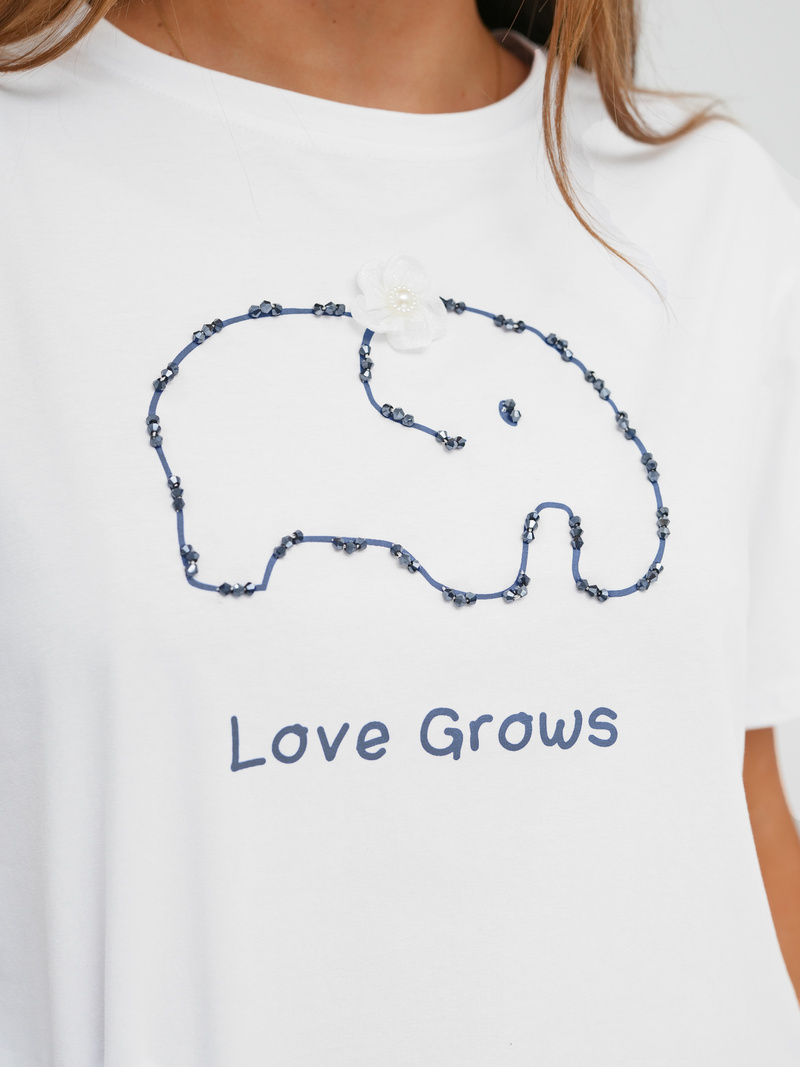 Sieviešu t-krekls balti-debesu zili OZONEE JS/RJ77247