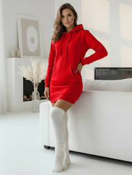 Sieviešu džemperis ar kapuci sarkans OZONEE JS/YS10003/18Z