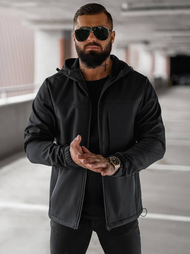 Vīriešu softshell jaka melns OZONEE JS/27B6523/3Z