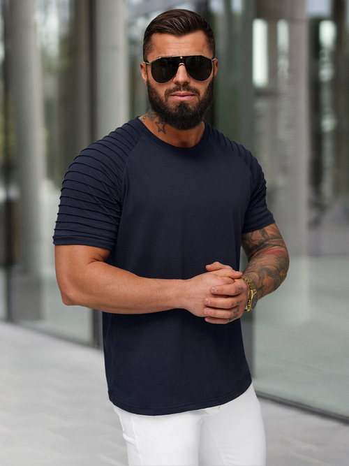 Vīriešu t-krekls tumši zils OZONEE JS/8T88/25Z