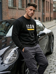 Vīriešu džemperis melns OZONEE JS/8B1753/3