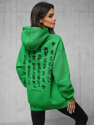 Džemperis ar kapuci zaļa OZONEE O/SWE23017Z