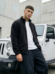 Vīriešu jaka ar rāvējslēdzēju melna OZONEE JS/HH016/3