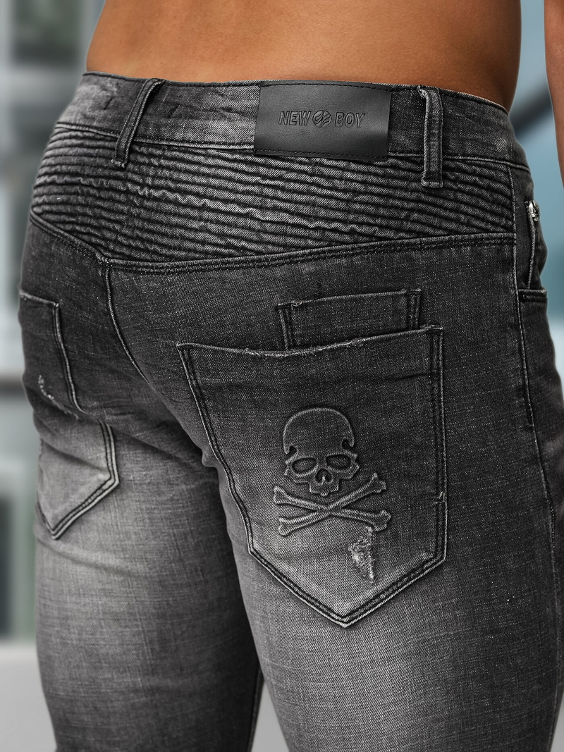 Vīriešu džinsi debesu melni OZONEE NB/MP0070NZ