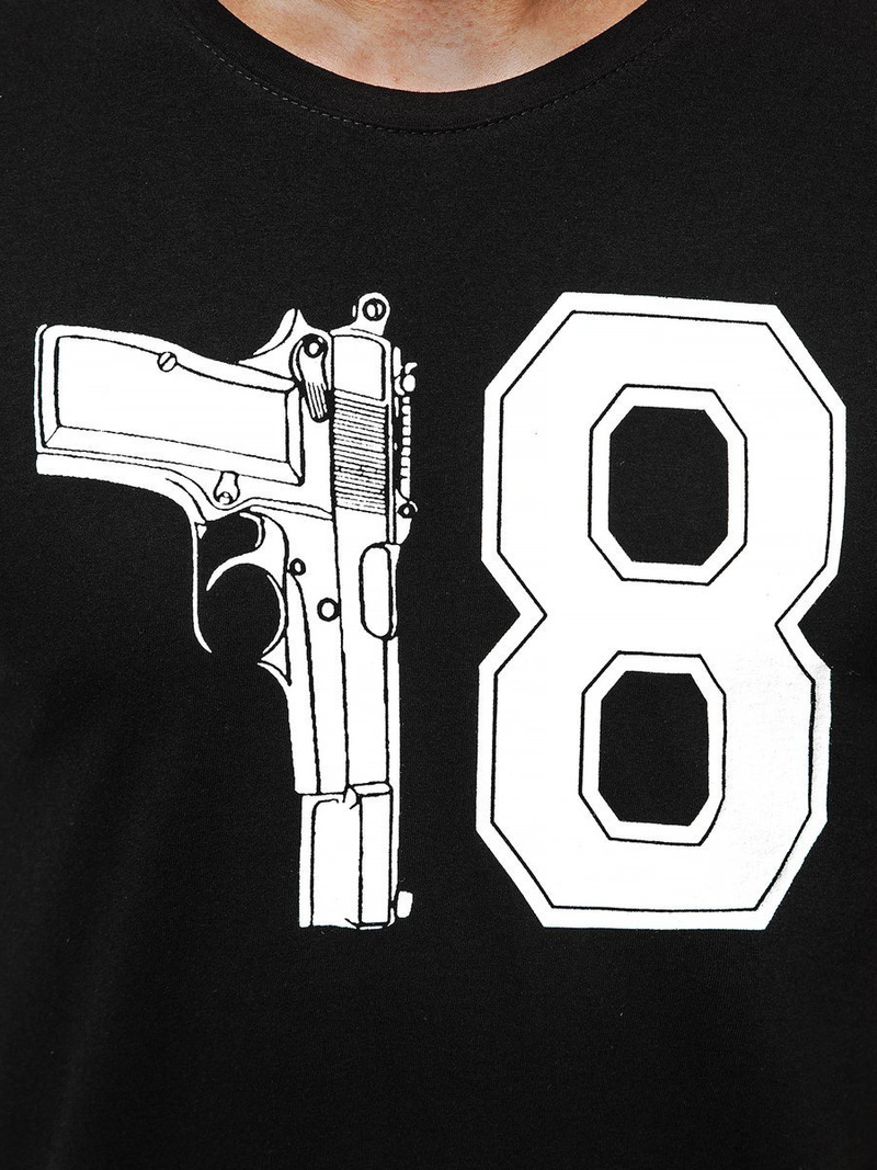 Vīriešu T-krekls melns OZONEE O/1174Z