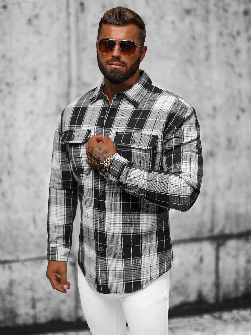 Vīriešu krekls melna OZONEE NB/MC727N