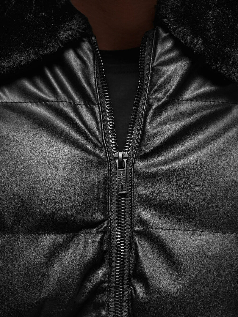 Vīriešu ādas virsjaka melna OZONEE O/M795Z