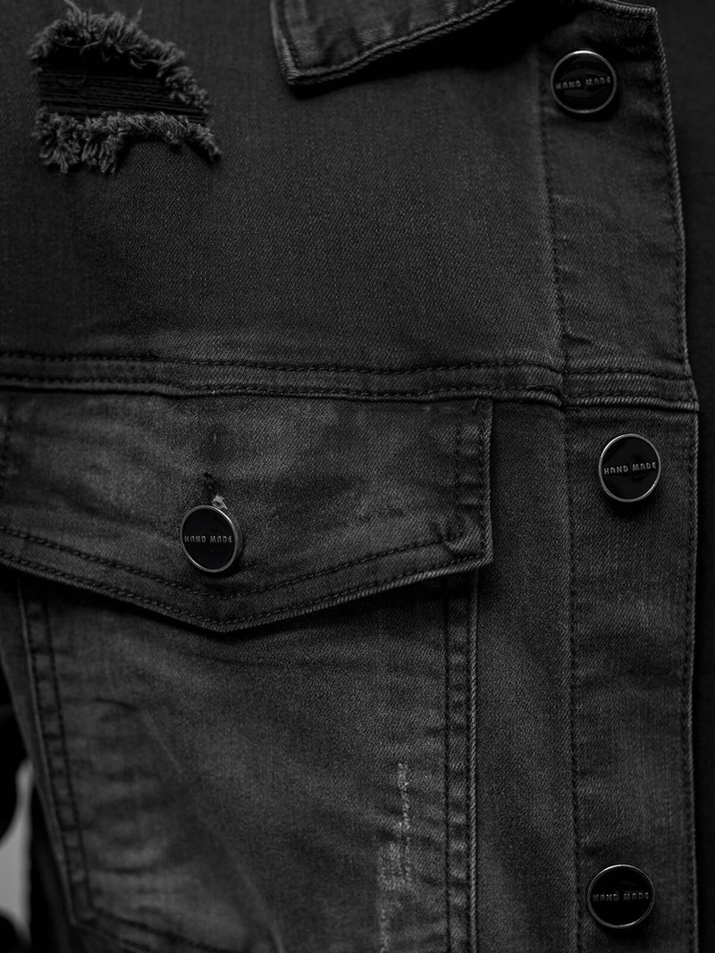 Vīriešu džinsu jaka melna OZONEE NB/MJ506NZ