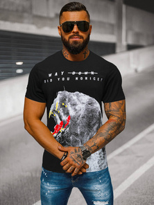 Vīriešu T-krekls Melns OZONEE O/T127/3Z