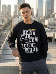 Vīriešu džemperis melns OZONEE JS/8B1763/3Z