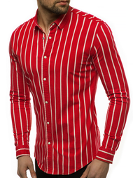 Vīriešu džinsu krekls sarkans OZONEE R/1494