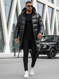 Vīriešu ziemas virsjaka melnā OZONEE O/M3205Z