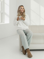 Sieviešu džemperis ar kapuci balts OZONEE JS/HH007/1