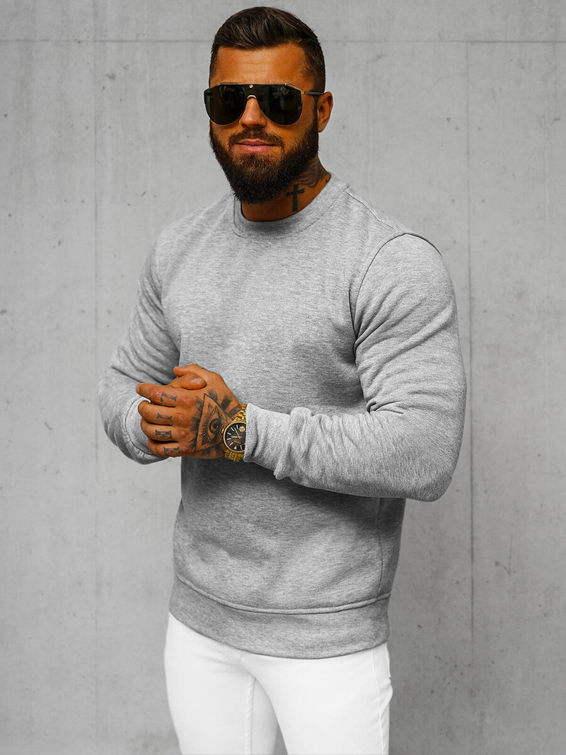 Vīriešu džemperis pelēks OZONEE JS/2001-10Z