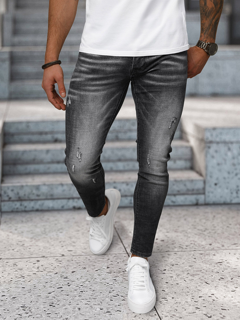 Vīriešu džinsi debesu melni OZONEE NB/MP0070N