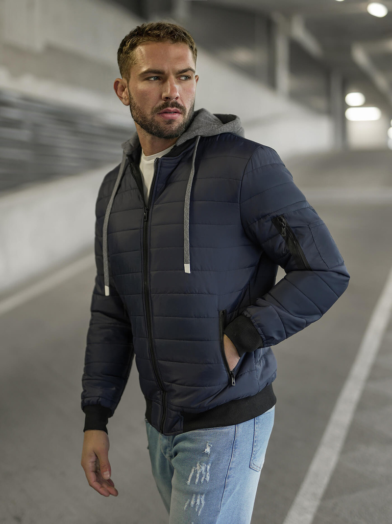 Vīriešu virsjaka tumši zila OZONEE JS/8M985/215Z